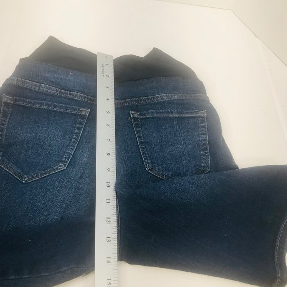 Isabel Maternity Women's Size 4 Crossover Panel Bermuda Blue Denim Short New - Picture 12 of 16